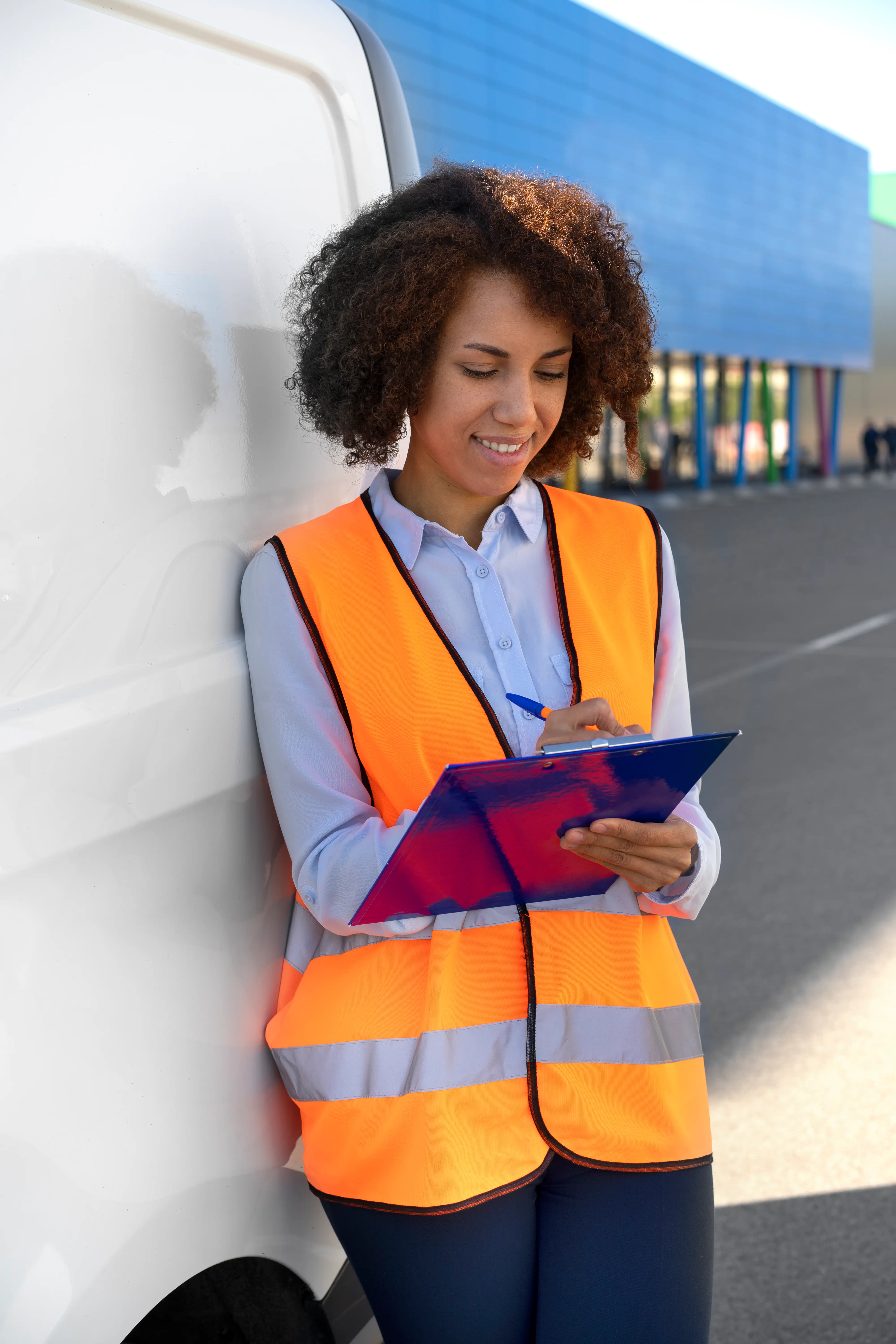 Woman checking moving checklist